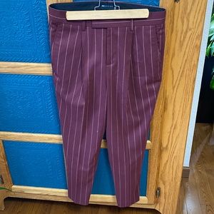 Burgundy ASOS tapered ankle pants